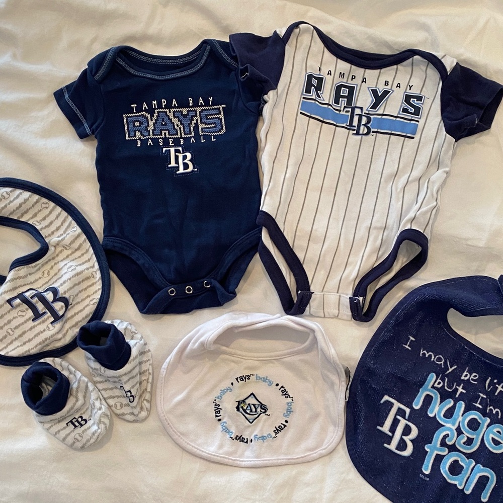 MLB Tampa Bay Rays Baby Bodysuit Set - Navy and White